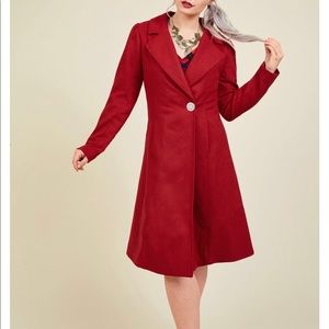Long red coat